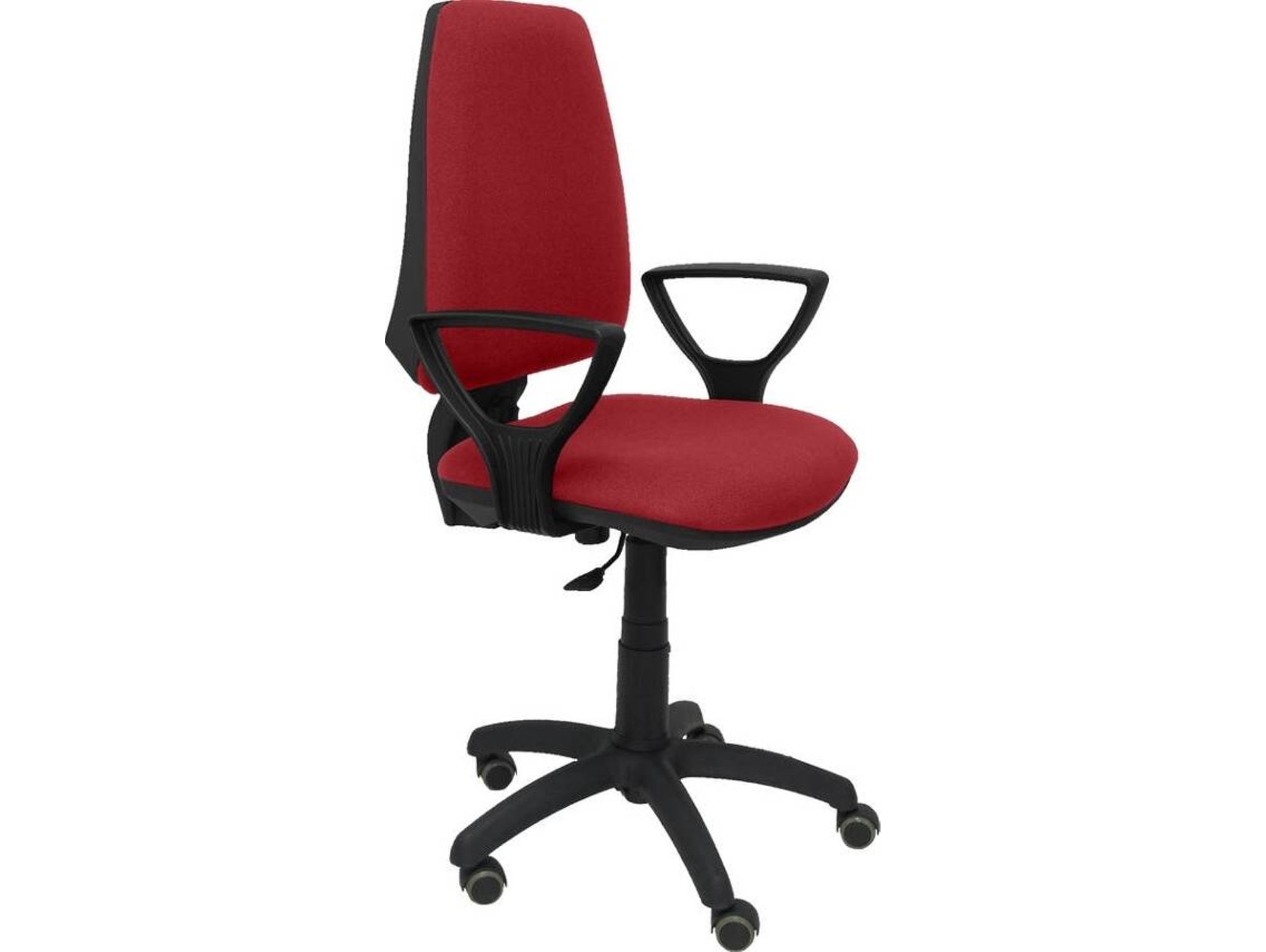 Silla de Escritorio Operativa PYC Elche CP Rojo BF RP con ruedas antiarañazos (Brazos Fijos - Tejido)