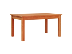 Mesa de centro de madera maciza de pino, acabado marrón cera, 80x50x40 cm