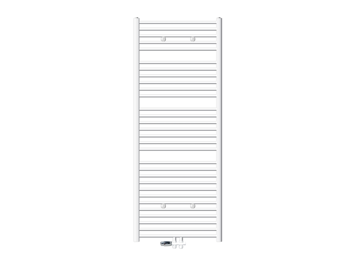 Radiador De Baño 750x1800 Blanco, Recto, Juego De Conexión Al Suelo
