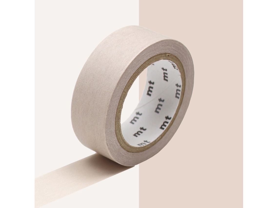 Cinta adhesiva decorativa unicolor pastel - Marrón - 1,5 cmx7 m