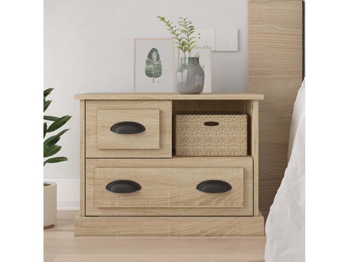 Mesita de Noche 60X39X45 Cm Color Roble Sonoma