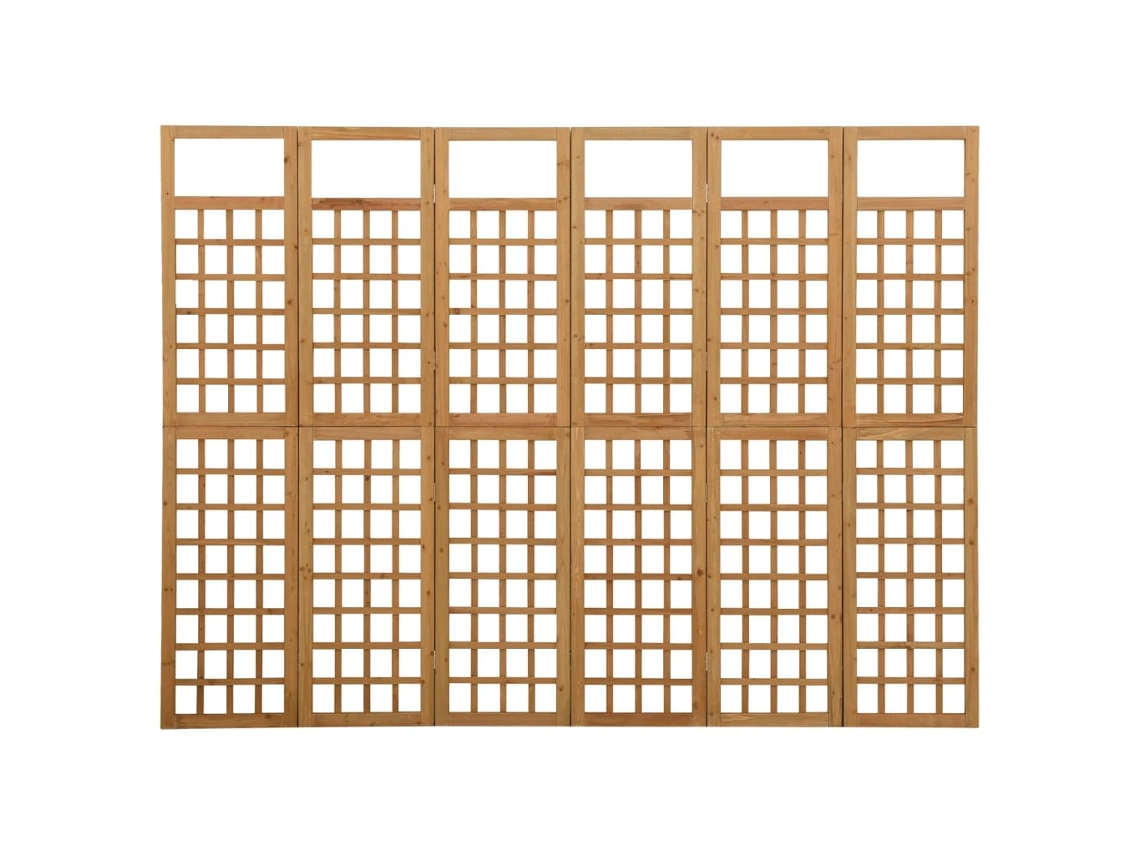 Biombo Divisor | Biombo Separador | Separador De Ambientes/enrejado De 6 Paneles Madera De Abeto 242,5x180 Cm