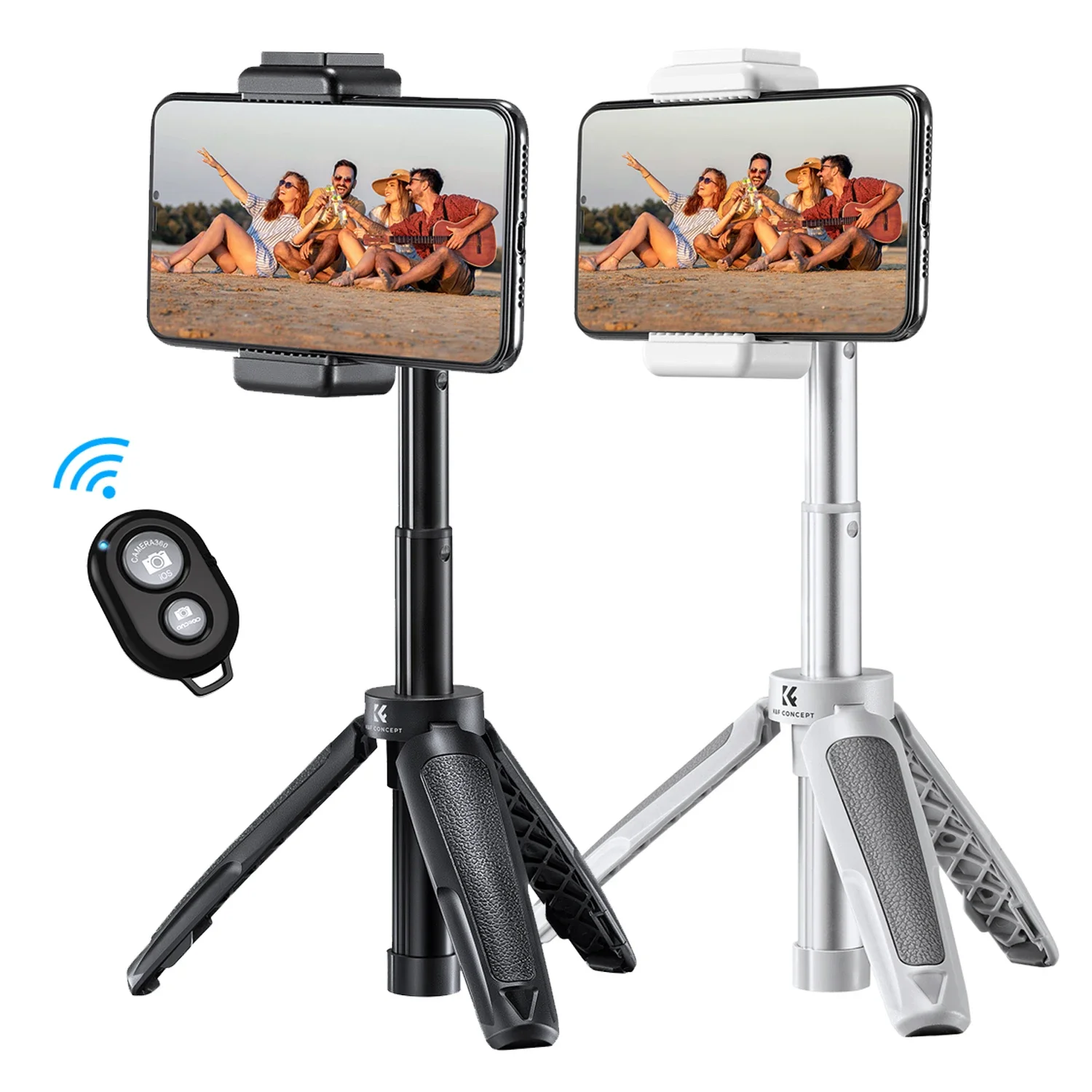 Trípode Bluetooth para teléfono móvil con palo selfie, MS02, 34 cm, juego de 2