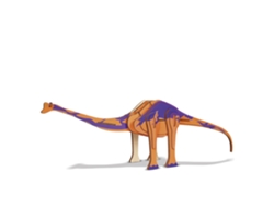 Rompecabezas 3D de madera XL Amargasaurus, 39 piezas. 50 x 9,2 x 14,5 cm.