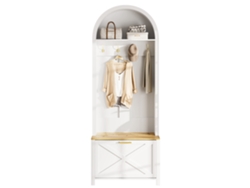 Mueble Recibidor Multifuncional 75 L X 35 B X 195 H - Estante Para Zapatos, Ganchos, Diseño Moderno - Blanco, Madera