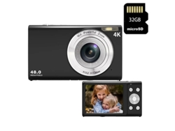Cámara digital compacta DC402AF 48MP 4K, 2.8 pulgadas, tela, 32 GB, color negro, Yizhood