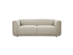 Sofá de diseño de 3 plazas en tela de chenilla texturizada beige Hosbo Miliboo