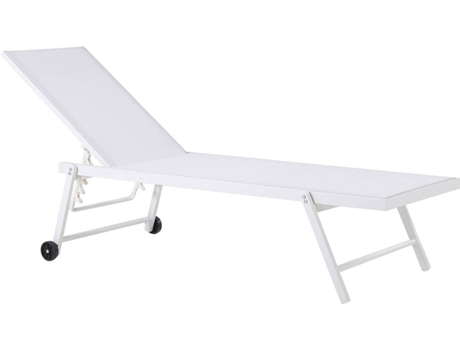 Tumbona reclinable de metal/textil trenzado blanco BELIANI Portofino
