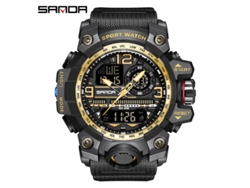 Reloj Deportivo Multifuncional, Moderno Y Elegante (negro Y Dorado para Hombre) Con Acabado Luminoso.