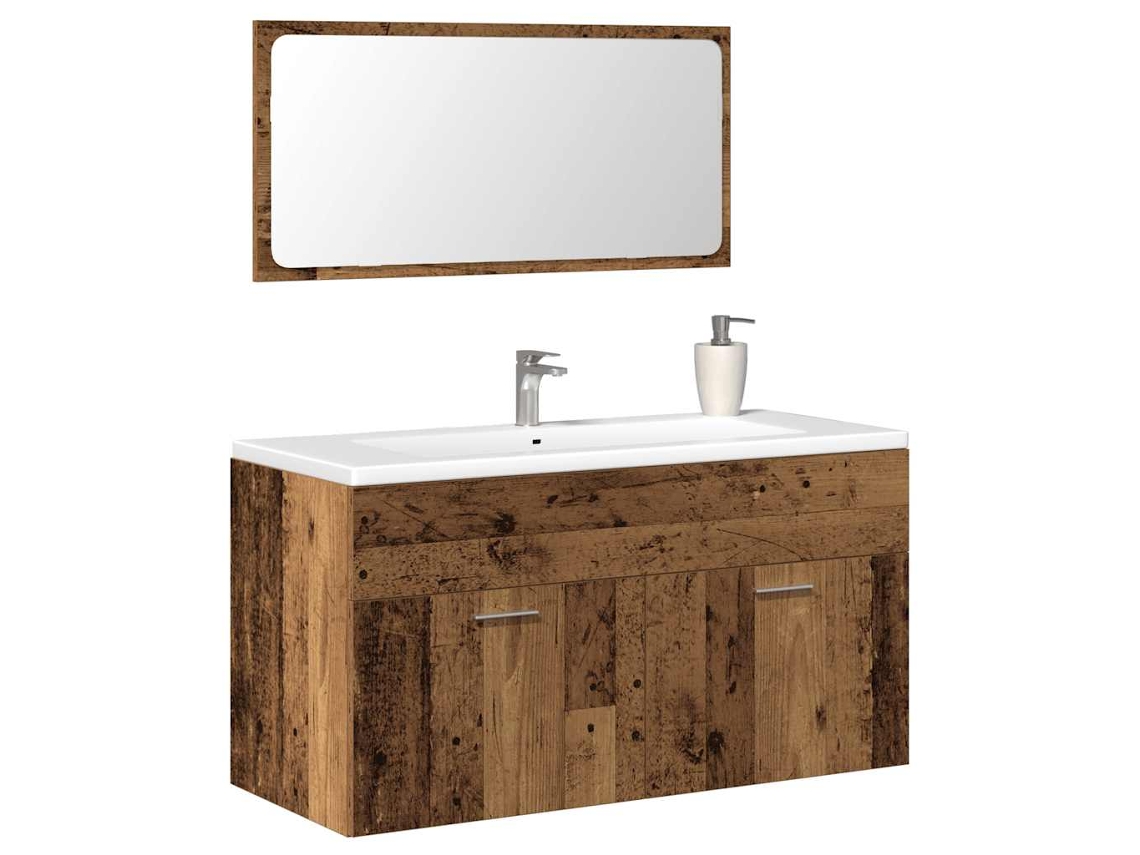 Espejo para muebles de baño de madera antigua tallada Wsd22207 Lovely Home