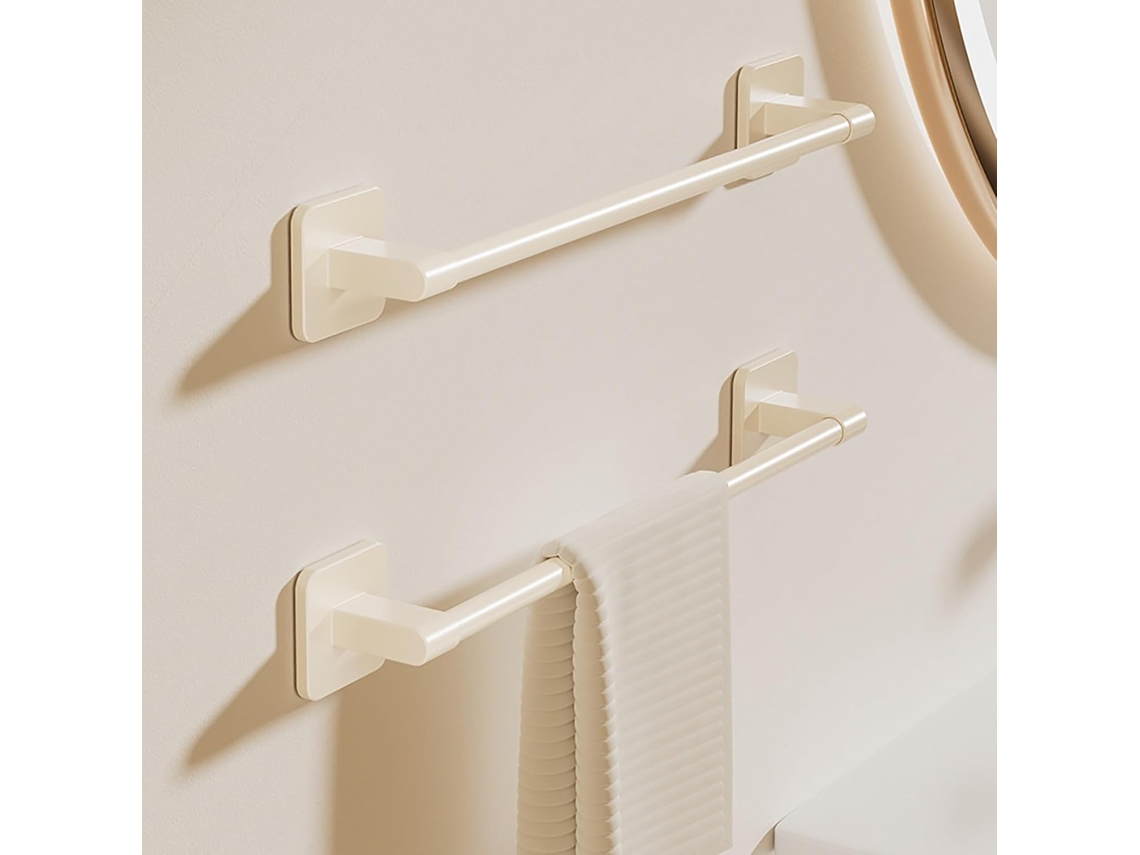Toallero De Pared De 40 Cm, Color Crema, Sin Taladros, 2 Unidades, Chrui