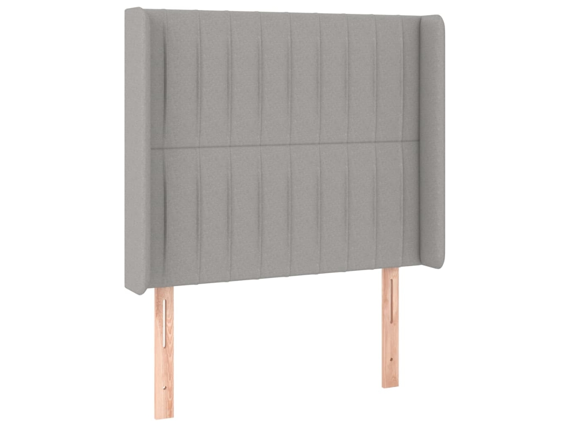 Maison Exclusive - Cabecero Con Orejas De Tela Gris Claro 103x16x118/128 Cm
