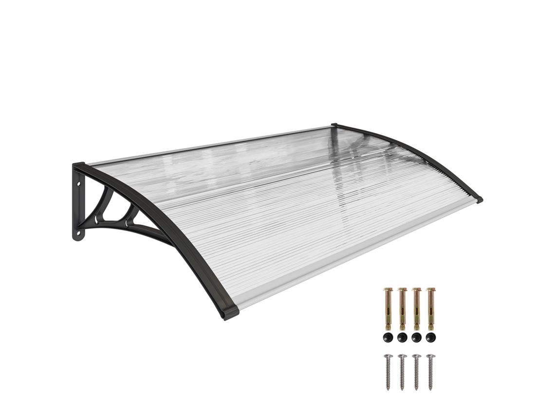 Ventana abatible de policarbonato y aluminio de 110x60 cm, transparente.
