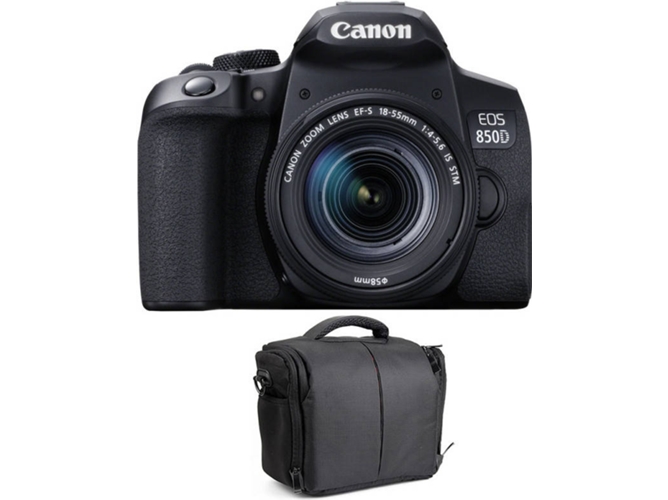 Kit Cámara CANON EOS 850D + EF-S 18-55mm f/4-5.6 IS STM + Bolsa (APS-C)