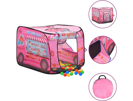 vidaXL Tienda de juegos para niños con 250 bolas rosa 70x112x70 cm
