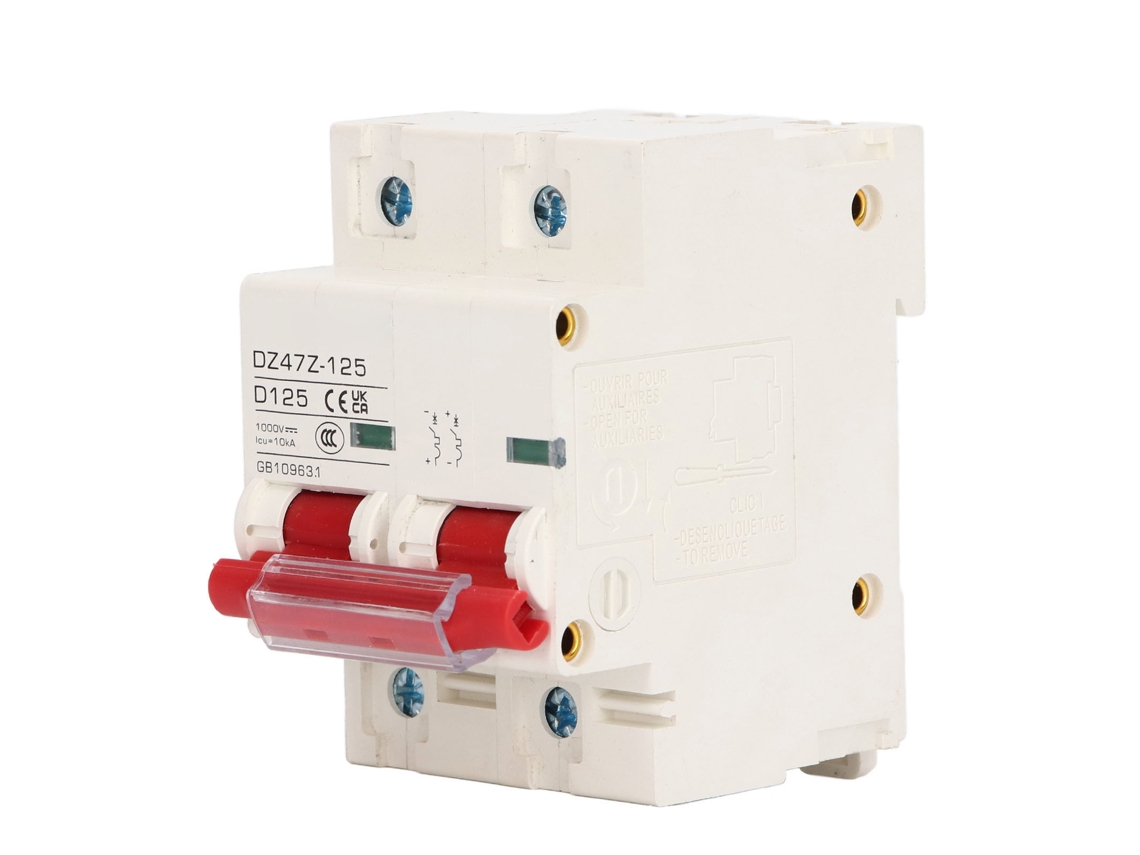 Veloriskku-interruptor De Circuito Cc 2p 1000v 125a Proteção Contra Curto-circuito Instalação Em Rail Para Pv