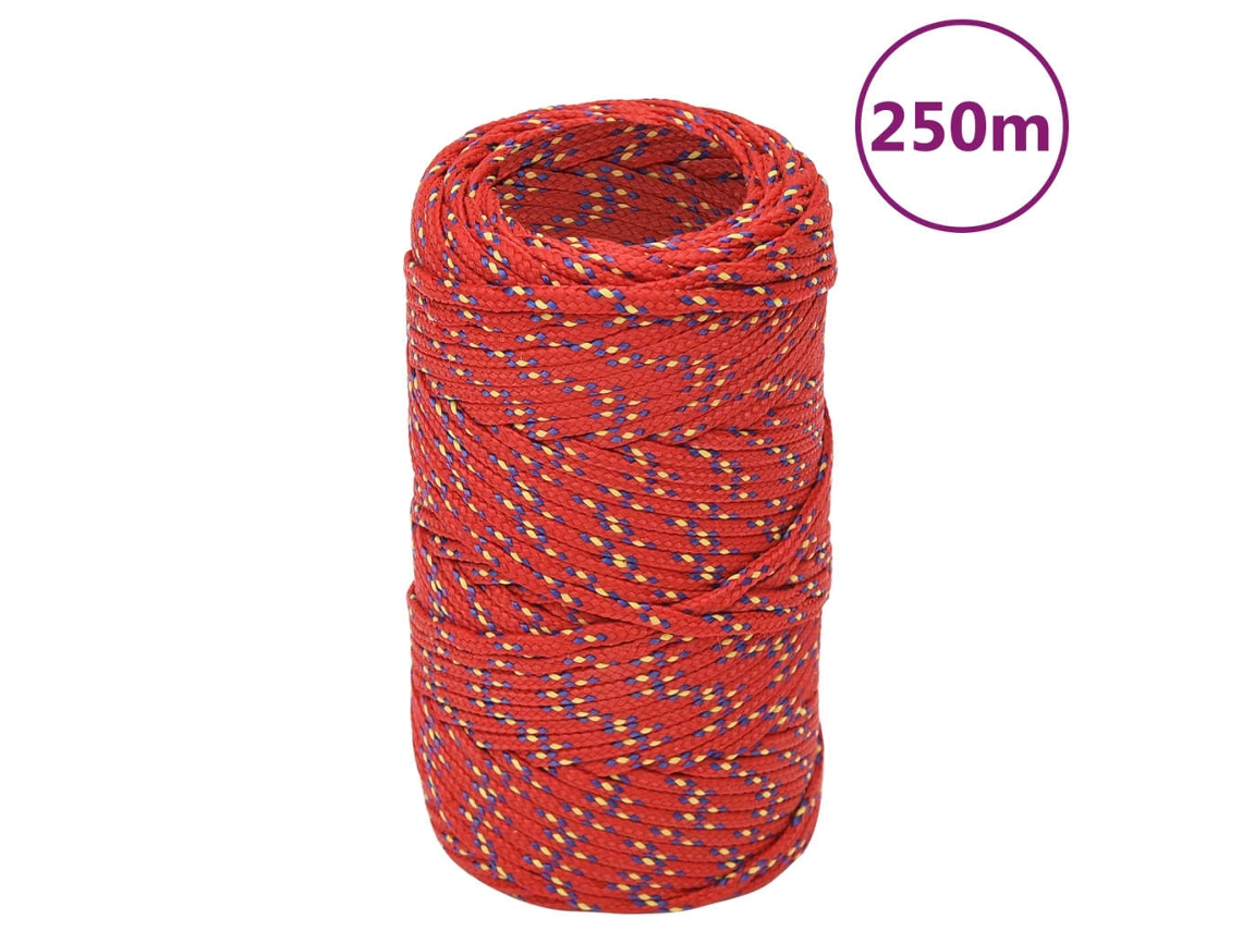 Cuerda De Barco Polipropileno Rojo 2 Mm 250 M