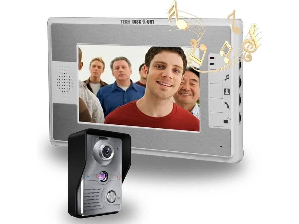 Campainha de Vídeo Interfone Colorida de 7 Polegadas com Visão Noturna, Material À Prova Dágua, para Uso Externo, Hd e Economia de Energia. Bri wer
