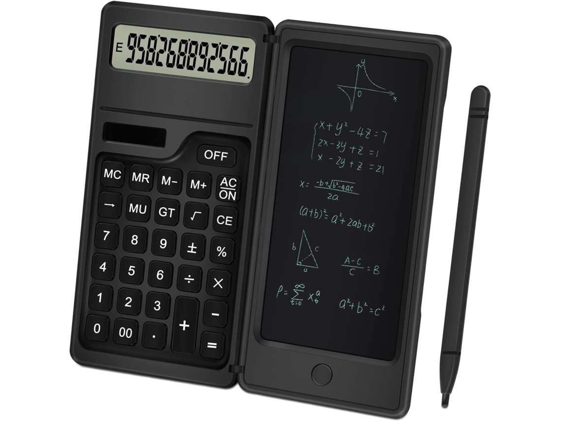 Calculadora inteligente portátil con bloc de notas, alimentada por energía solar y pilas, ideal para oficina y usos científicos. Modelo T3. Sfushos