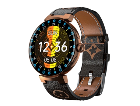 Smart Watch,Chronus Smart Watch NFC con pantalla táctil redonda completa, Marrón BISBISOUS