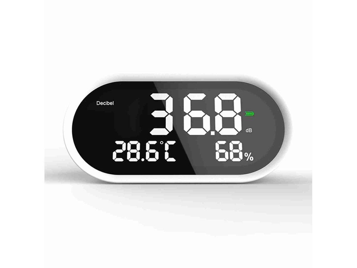 Medidor 3 En 1: Medidor De Temperatura, Humedad Y Ruido Con Pantalla Digital E Indicador De Nivel De Sonido.