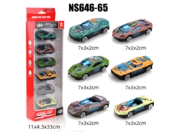 (6 Coches) Mini Coches Deslizantes De Metal Fundido A Presión A Escala 1/64, Juguetes Para Niños