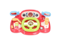 Simulación de conducción con volante y música para bebés y niños, aprendizaje temprano, girar y aprender a conducir (rojo)