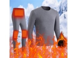 Gris3xltengoo Hd-02g Conjunto Ropa Interior Térmica Forro Polar Mangas Largas Pantalones Térmicos Traje Usb Invierno