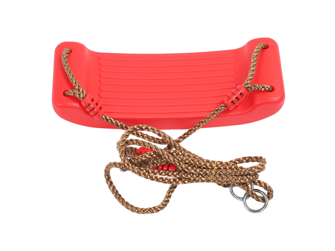 Asiento De Columpio Plástico Para Niños, Columpio Exterior E Interior Rojo Con Cuerda