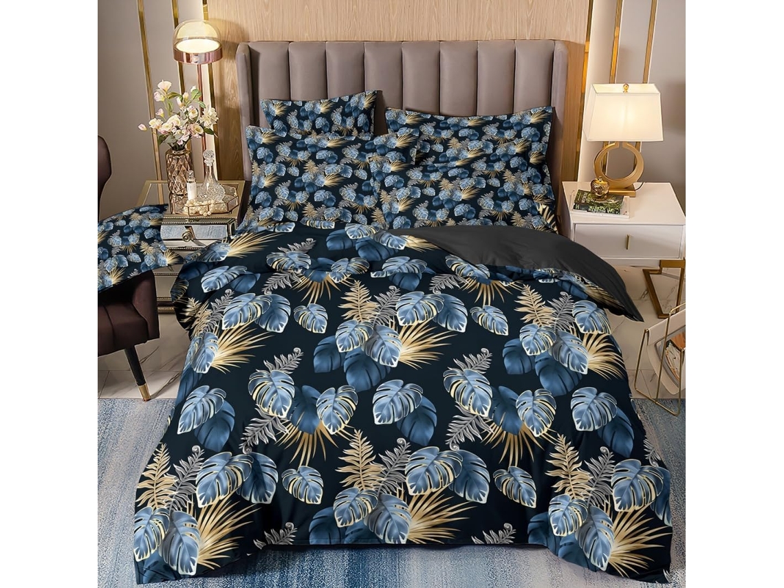 Juego Ropa Cama Estampado Funda Nórdica Almohada Microfibra Diseño Microfibra Piezas 140x200 Cm 50x75