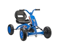 Kart de carreras, plástico resistente, soporta 30 kg, azul.