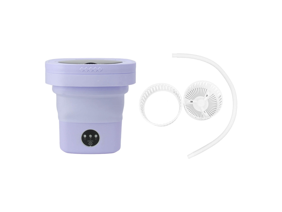 Máquina De Lavar Portátil Plegável Mini 6.5l Automática Com Secagem Suave 100-240v Plug Eu Roxa