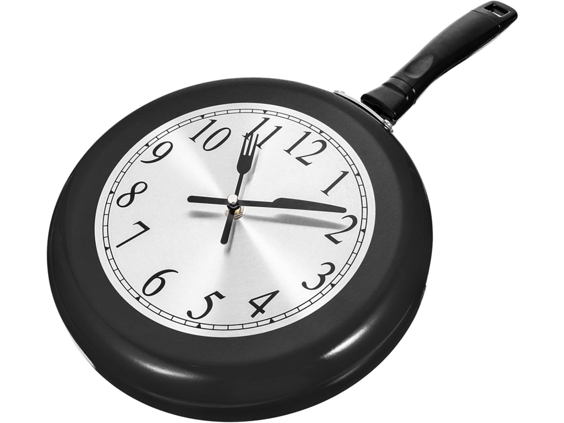 Té, Decoración, Reloj De Pared Silencioso De Acero Inoxidable Diseño Pan Decoración Ca