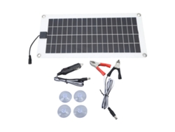 Kit De Panel Solar Policristalino Impermeable De 30 W Y 12 V Con Pinza Para Batería Y Encendedor De Cigarrillos.