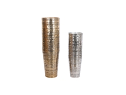Set 2 Jarron Aluminio Dorado 31x31x106cm