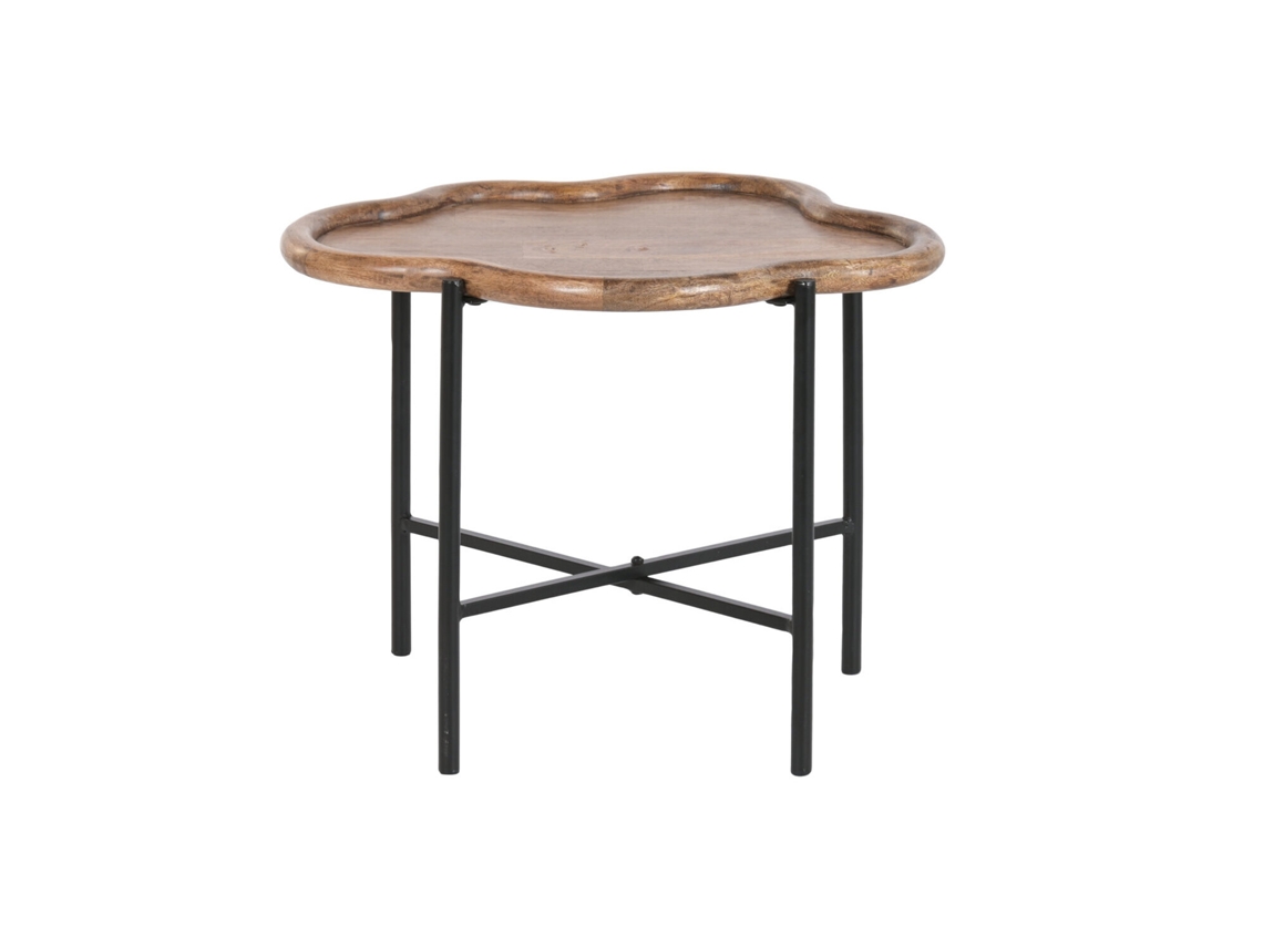 Mesita Auxiliar Mango Hierro Nube Natural 60x50x47cm