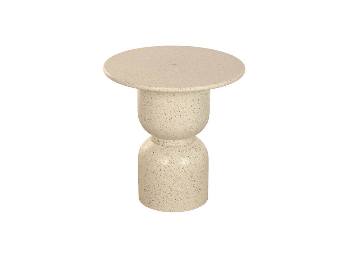 Mesita Auxiliar Metal Mdf Simil Piedra 50x50x51cm
