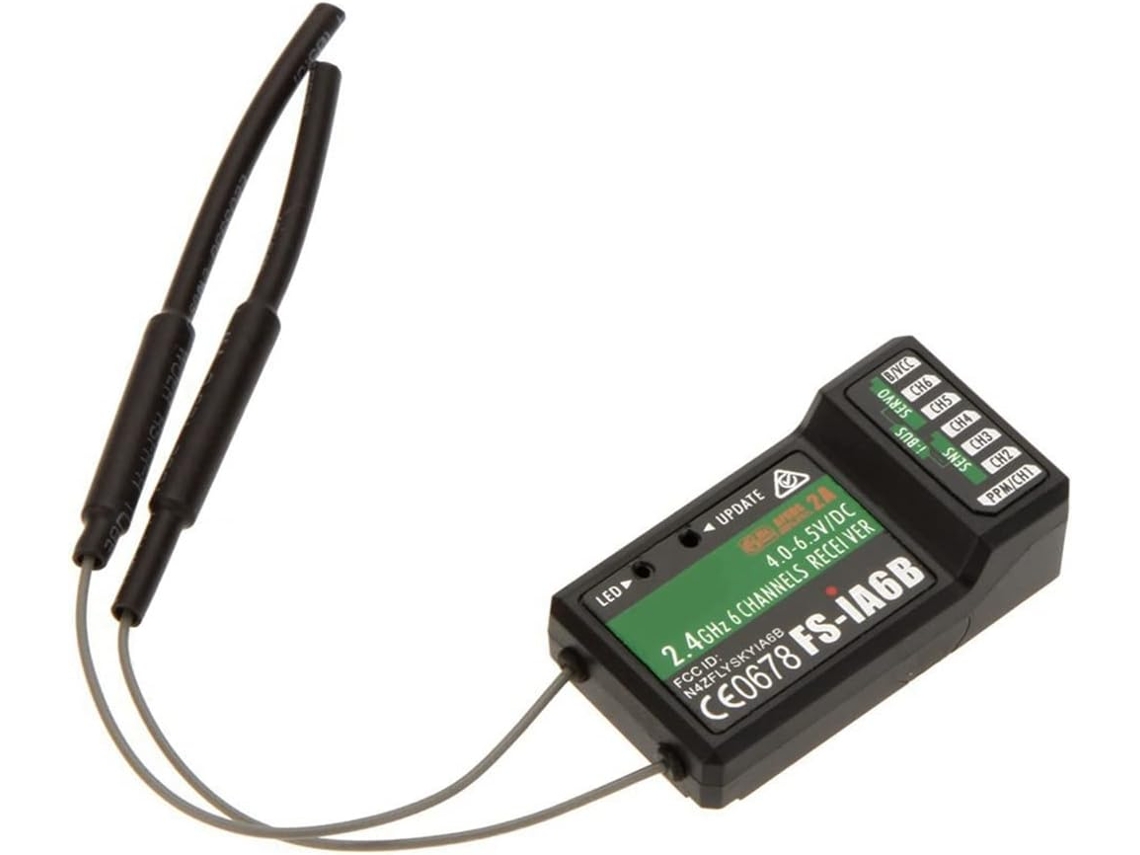 Receptor Ia6b De 2,4 Ghz Y 10 Canales Con Salida Ppm Y Conector Ibus, Compatible Con I6, I6s E I10 Para Embarcaciones.