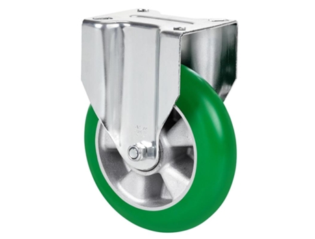 Rueda fija 4mm 17zvr200-auagb aluminio-poliur.verde eje bolas balona ALEX