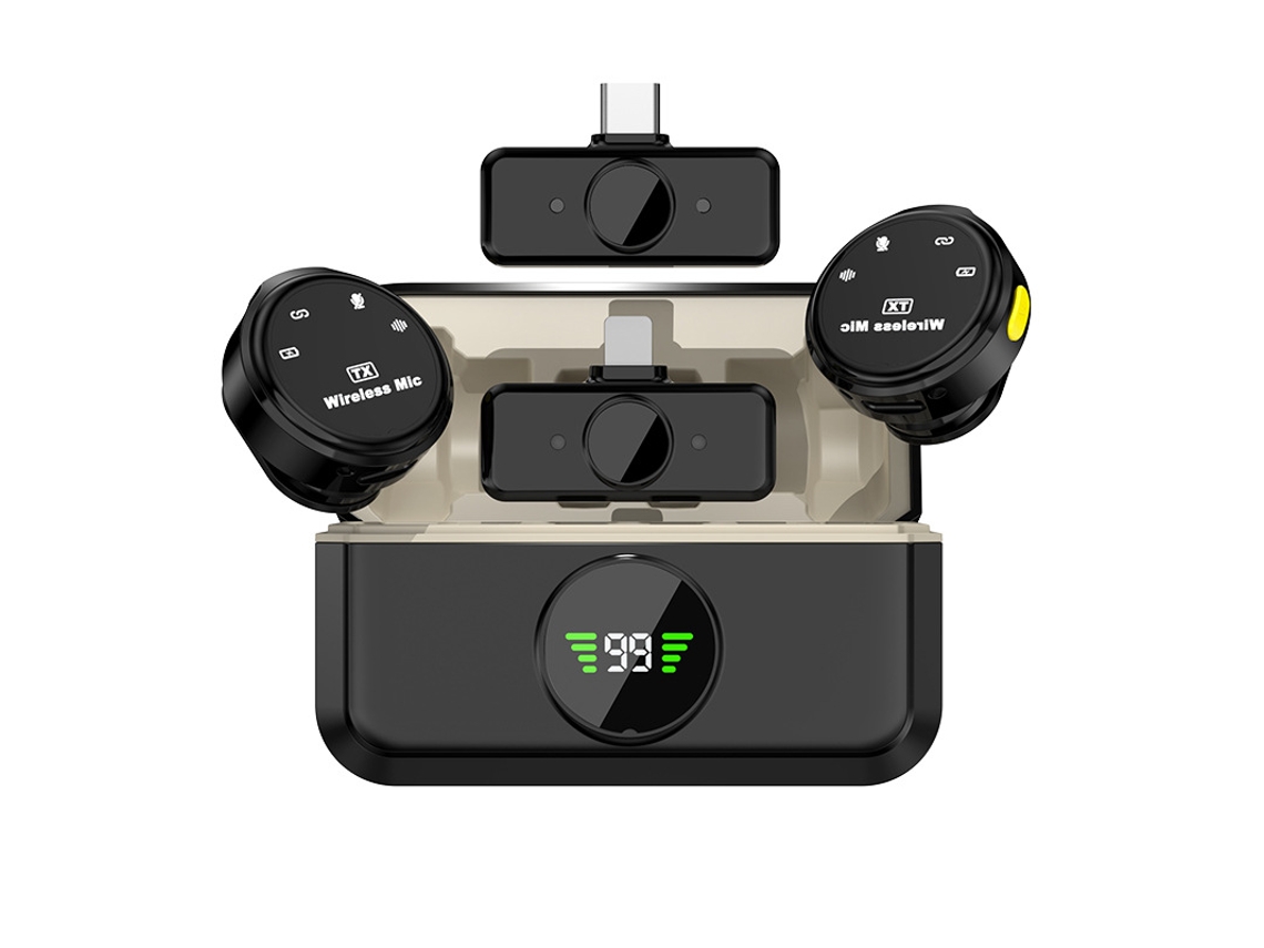 Kit de micrófono de solapa inalámbrico compatible con Mdug (iOS/Tipo C)