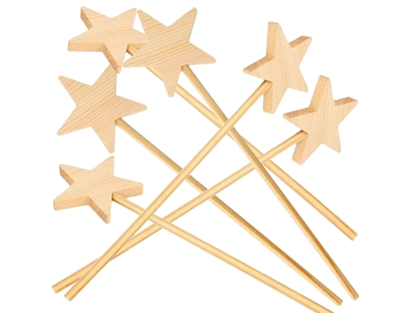 6 varitas mágicas de madera 23 cm ARTEMIO