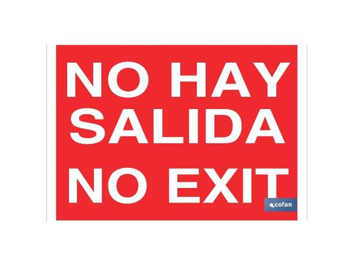 Señal luminiscente 297x210mm. no hay salida. no exit
