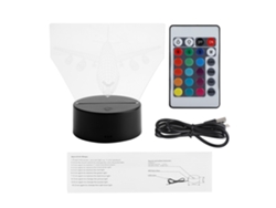 NEVEANCE Luz Nocturna 3D LED 4,5V con Control Remoto y Táctil, Base Negra, Lámpara de Escritorio USB 3W
