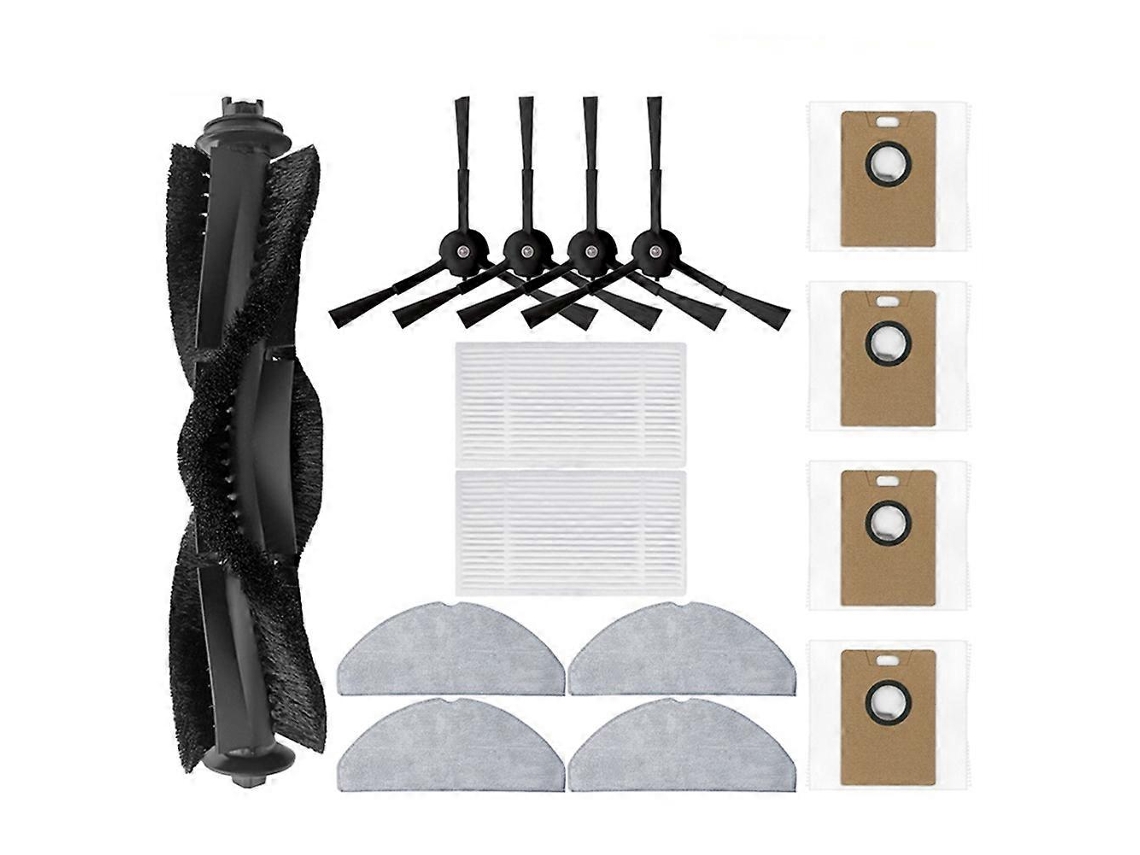 Peças para aspirador robô RV30 Max/RV30/RV20 Max/RV20: escova lateral, filtro, esfregão e saco de pó.