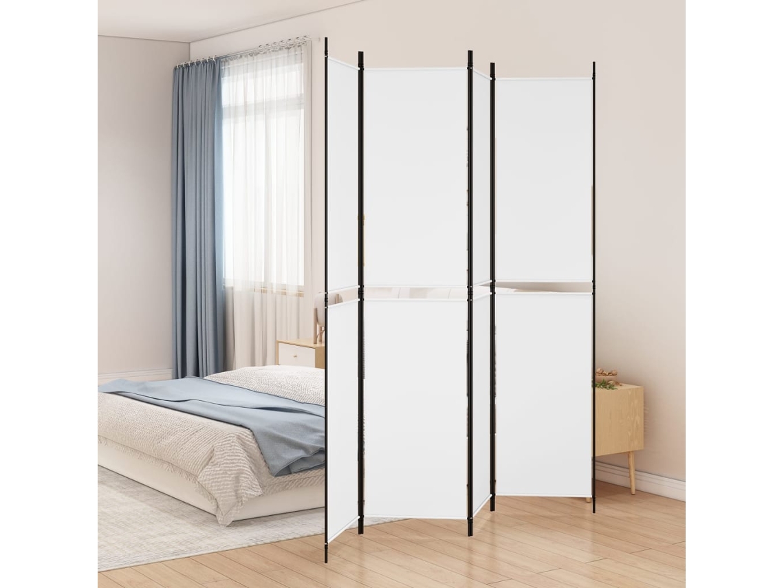 Separador LOVELY HOME con 4 Paneles de Tela Blanca (200 x 220 cm)