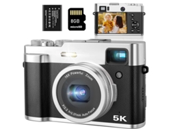 Máquinas Fotográficas Compactas SZSMART  Dc203 5K 48Mp com Foco Automático Zoom 16X 2 8 Polegadas Tela + 8Gb- Preto