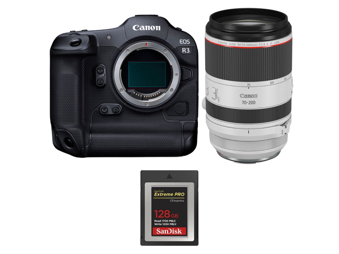 Canon Eos R3 + Rf 70-200mm F/2.8 L Is Usm + 1 Sandisk 128gb Extreme Pro Cfexpress Type B + Ebook “20 Consejos Para Fotos Que Impactan”