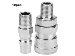 20 Conectores Rápidos De Hierro Galvanizado Sm20+pm20, Enchufe Y Toma De Corriente Para Aire.