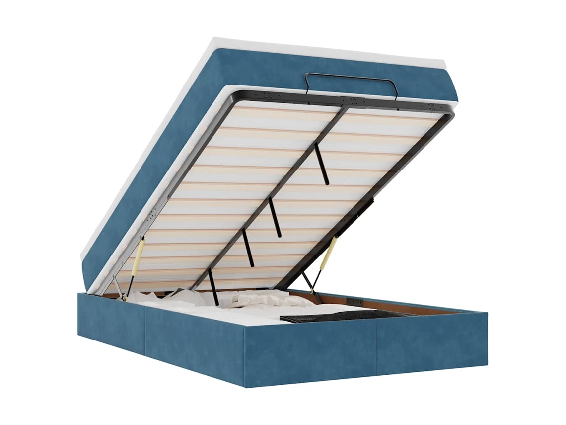Maison Exclusive - Estructura De Cama Otomana Colchón Terciopelo Azul Oscuro