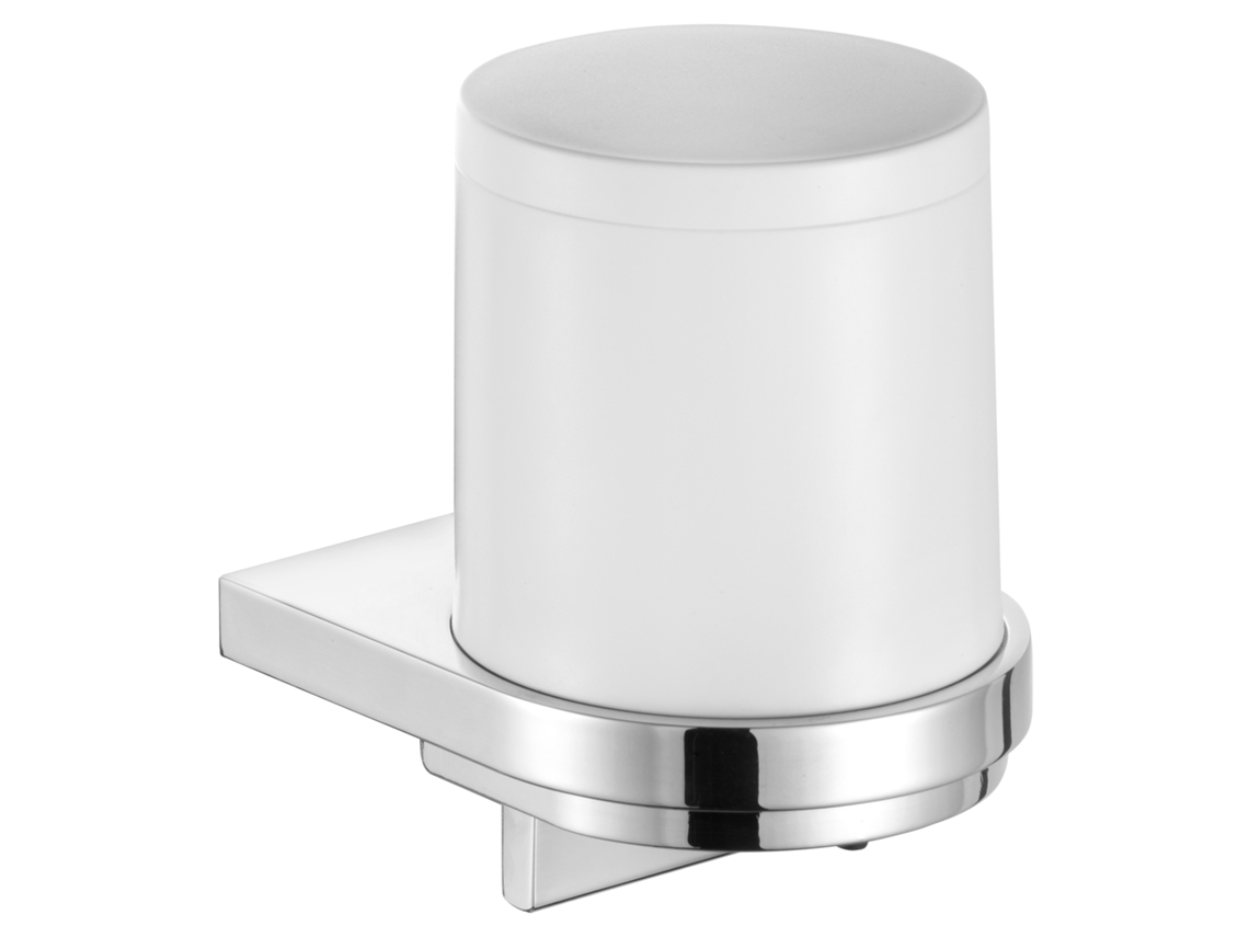 Dispensador de Jabón Líquido Moll de la Colección Keuco, Capacidad 180 Ml, 12752010100, Color Cromo/Blanco